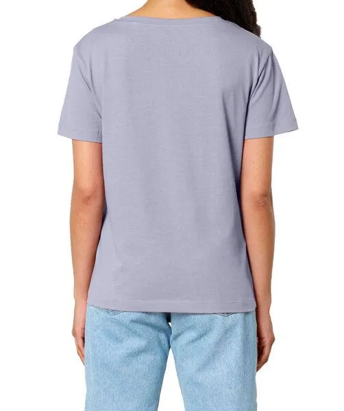 YTWOO YTWOO Damen-Scoop-Neck-T-Shirt aus Bio-Baumwolle, Lila, – Produktbild 1 von 4