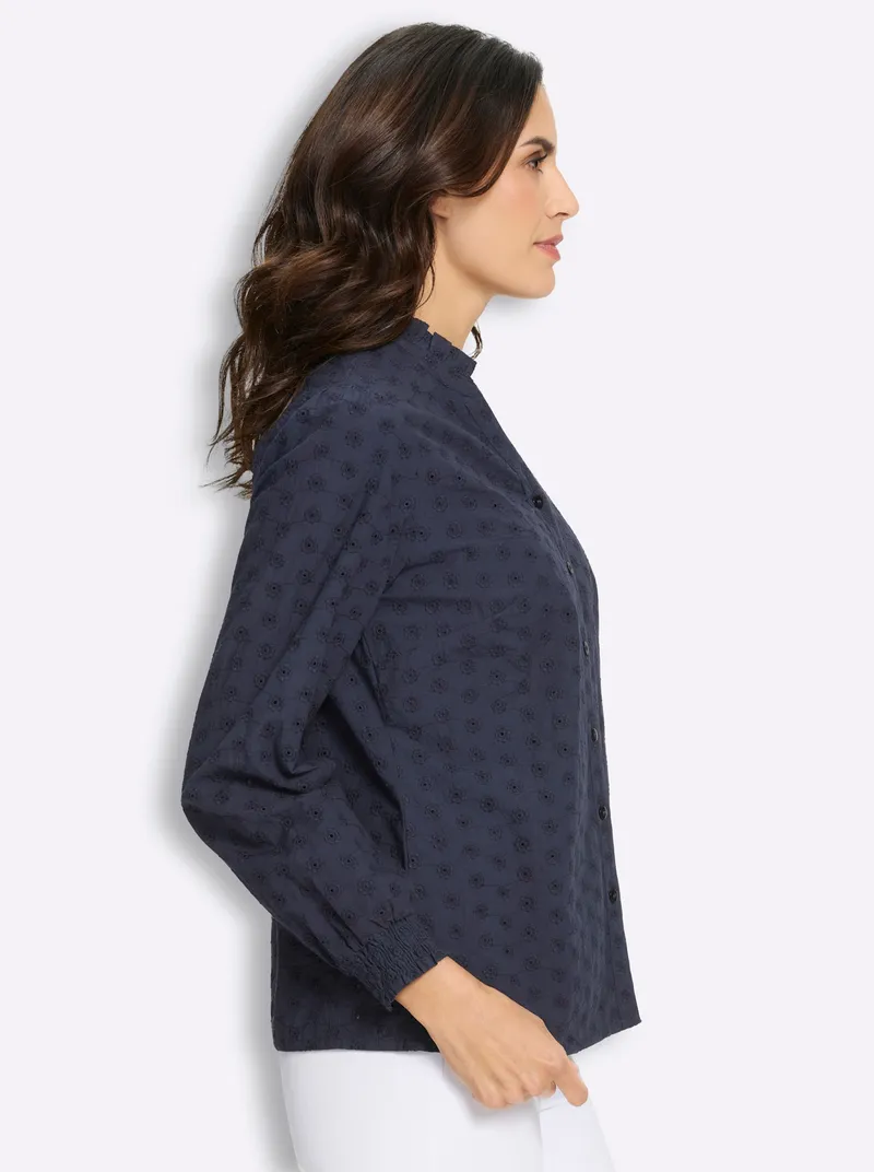 Witt Baumwollbluse marine, Marine, – Produktbild 3 von 3
