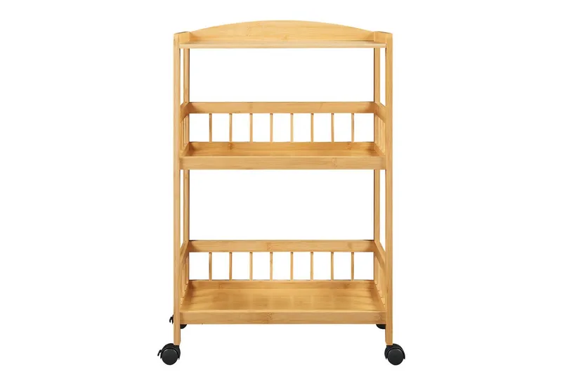 en.casa Servierwagen, »Huddinge« mit 3 Ebenen 80 x 53 x 30 cm Bambus, Beige, – Produktbild 5 von 5
