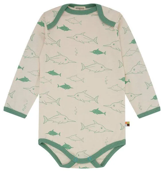 loud + proud loud + proud Babys & Kinder Body langarm Druck, GOTS-zertifiziert, Bamboo(grün), – Produktbild 1 von 3