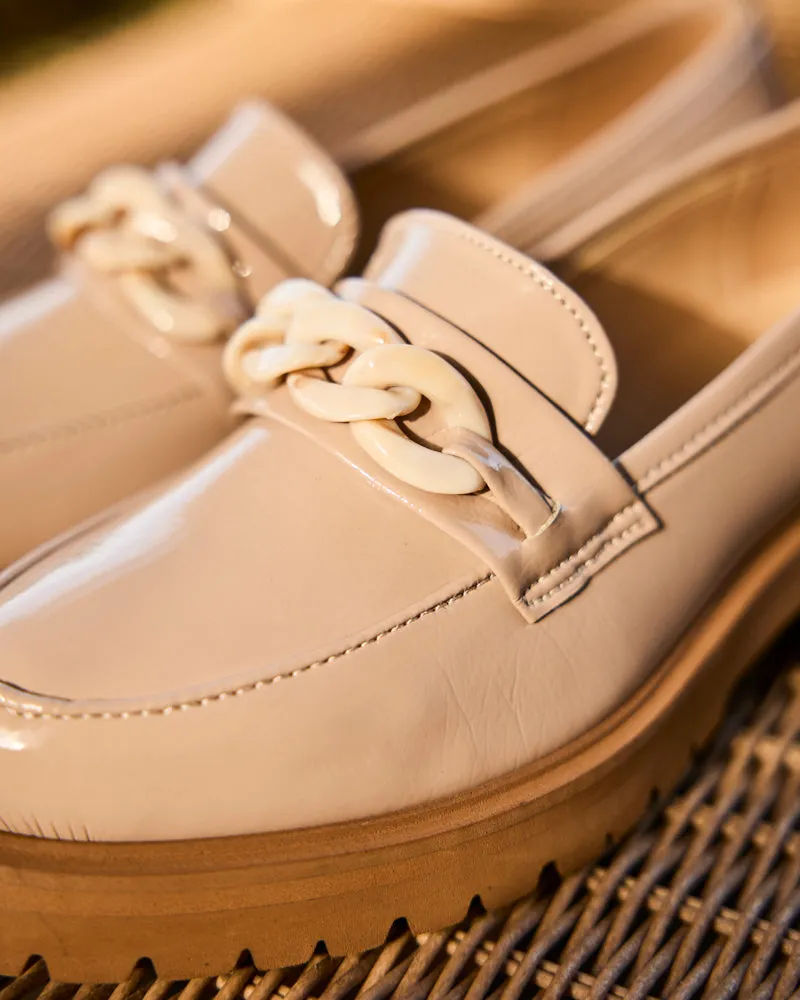 Minuit Sur Terre Minuit Sur Terre Damen vegan Loafer Sherlock Dune Vernis Beige, Beige, – Produktbild 1 von 2