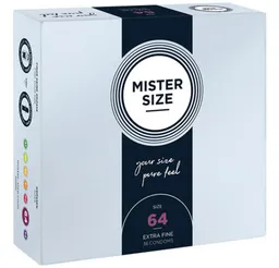 MISTER SIZE XXL-Kondome Mister Size «64» Maßkondome - robust & komfortabel Packung mit, 36 St., Kondome in, vegan, extra dünn & extra fein, das passende Kondom in Ihrer Größe – Produktbild 1 von 1