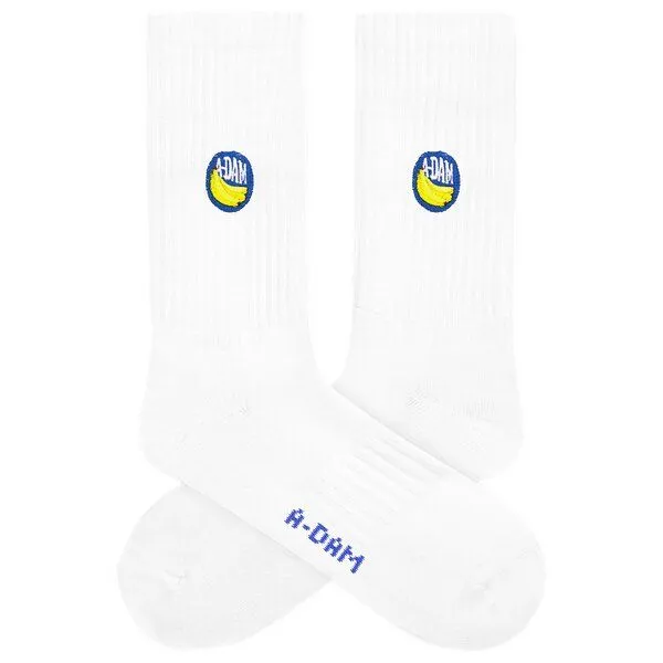 A-Dam A-Dam Weiße Sport-Socken Crew Banana Sticker, Unisex, – Produktbild 1 von 4