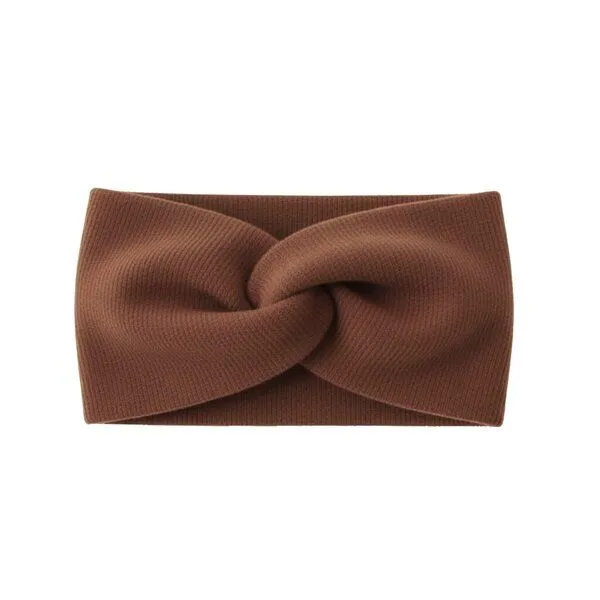 körber mode körber mode Stirnband Twist warm flauschig Bio Baumwolle Rippstruktur handmade rosa oder braun, Braun, – Produktbild 1 von 2