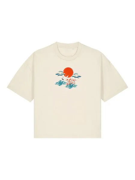 Kultgut Kultgut Artdesign - Boxi Shirt aus naturbelassener Biobaumwolle / Zum Morgenland, Natur, – Produktbild 4 von 4