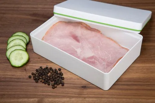 ajaa ajaa Die längliche Aufbewahrungsbox aus Biokunststoff 0,9 l, Mandarin, – Produktbild 3 von 4