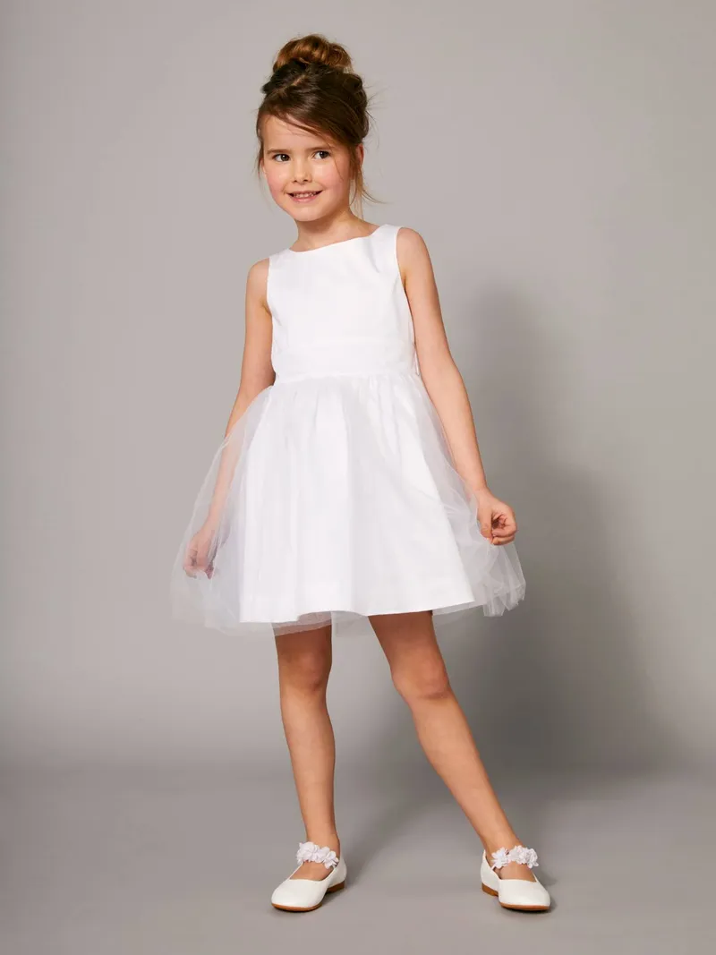 Vertbaudet Festliches Mädchenkleid, Weiß, – Produktbild 1 von 4