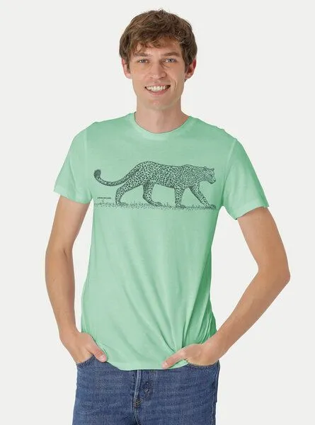 Peaces.bio - handbedruckte Biomode Peaces.bio - handbedruckte Biomode Bio Fit T-Shirt Leopard Herren, Mint, – Produktbild 1 von 1