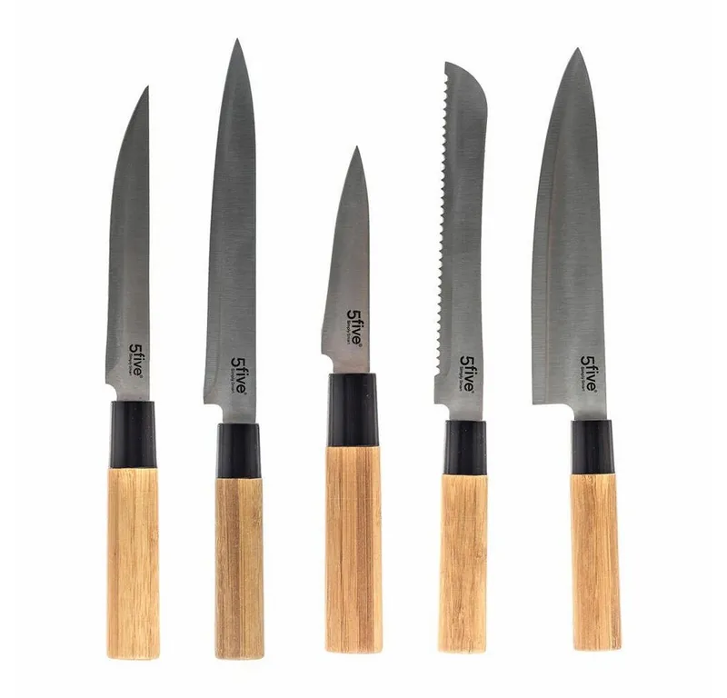 5five Simply Smart Messerblock Bamboo 6-tlg. (6tlg), bestückt, Braun, – Produktbild 2 von 3