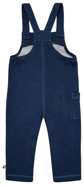 loud + proud loud + proud Babys & Kinder Latzhose in Jeans-Optik, GOTS-zertifiziert, Ultramarine(blau), – Produktbild 3 von 4