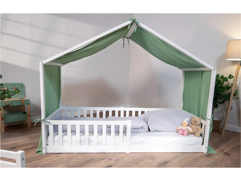 tiSsi® Baldachin Musselin für Hausbetten passend zu Bettmaß 90 x 200 cm, grün, Grün, – Produktbild 2 von 2
