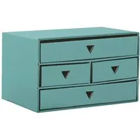 Schubladenbox "Color" aus Karton, 4 Fächer, für DIN A4/A5, mint – Produktbild 1 von 1