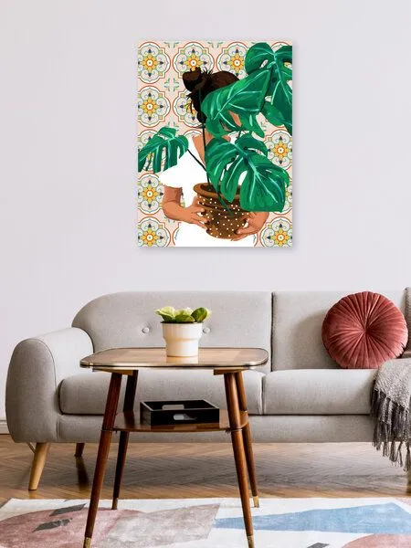 Photocircle Photocircle Poster / Leinwandbild - Monstera Plant Lady – Produktbild 2 von 4
