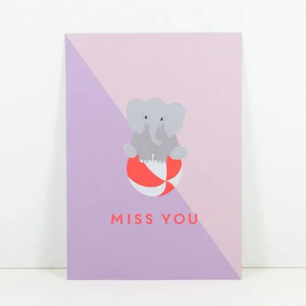 Bow & Hummingbird Bow & Hummingbird Postkarte Miss you – Produktbild 3 von 3