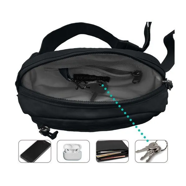 FUCHS & REBELL FUCHS & REBELL MIKA Mini Hip Bag Anti-Diebstahl, Schwarz, – Produktbild 4 von 4