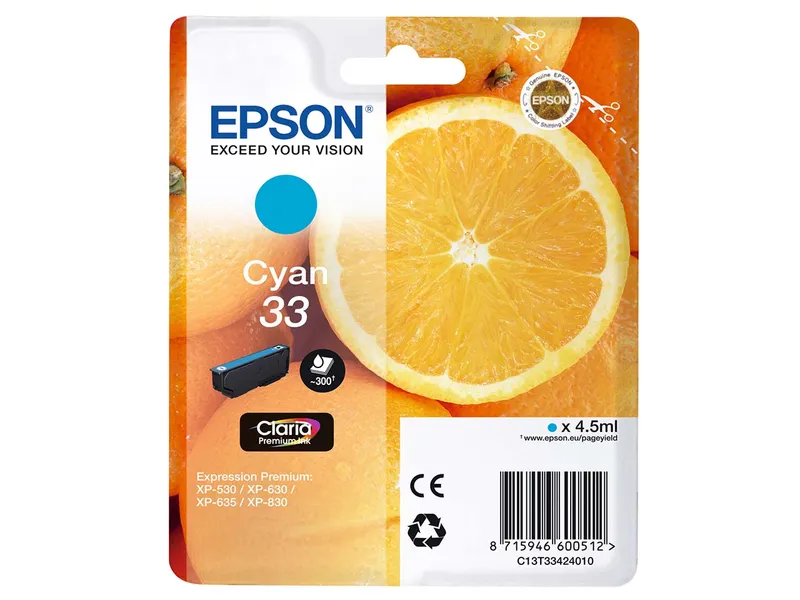 Epson Epson Tintenpatrone T3342/ 33 cyan – Produktbild 2 von 2