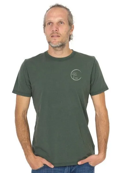 Life-Tree Life-Tree Shirt aus Biobaumwolle mit Brustmotiv für Herren "Circle", Grün, – Produktbild 1 von 5
