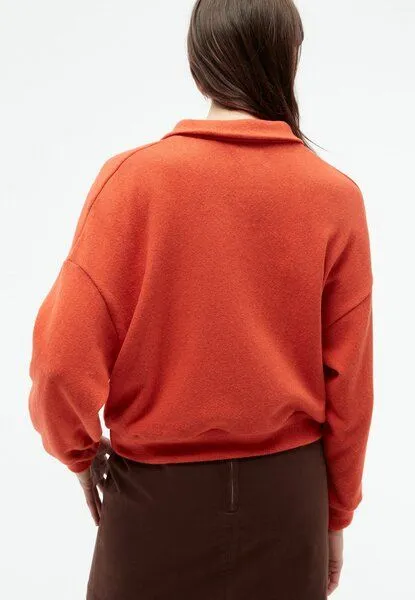 Givn Berlin Givn Berlin Sweater GBRESA aus recycelter Baumwolle mit Kragen, Dark orange, – Produktbild 3 von 4