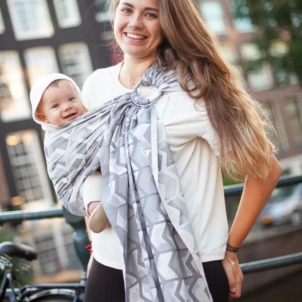 Hoppediz Hoppediz Babytragetuch - Ring-Sling kbA, Amsterdam stone, – Produktbild 2 von 4