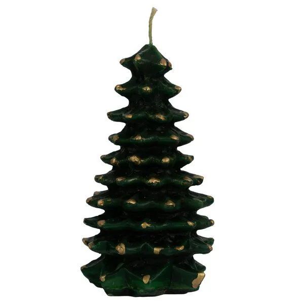 El Puente El Puente Kerze "Großer Weihnachtsbaum" | Fair Trade & Handmade aus Indien, Grün, – Produktbild 1 von 1