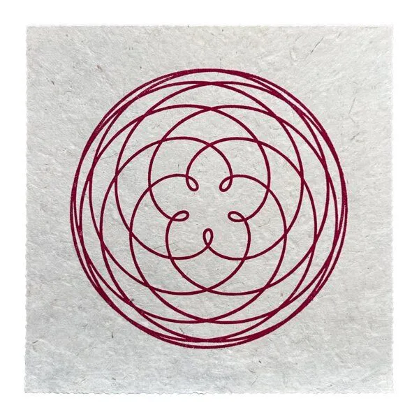 Veskor Cassiopeia Veskor Cassiopeia ROSE OF VENUS Linoldruck | 22 × 22 cm | Hot-Pink auf erdigem Altweiß – Produktbild 1 von 4