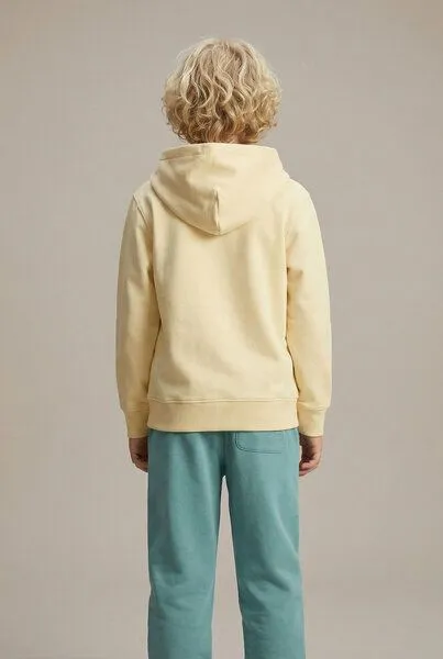 THE FACE OF ELEMENTS THE FACE OF ELEMENTS Playful Color Rush - Relaxed Fit Kids Hoodie aus 100% Bio-Baumwolle, Butterlemon (gelb), – Produktbild 3 von 4