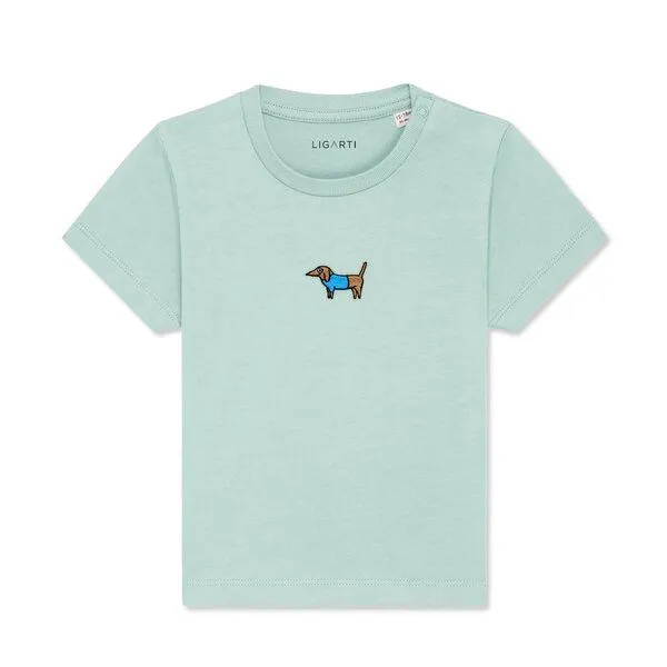 LIGARTI LIGARTI Babyshirt - Steffen der Dackel, Türkis, – Produktbild 1 von 3