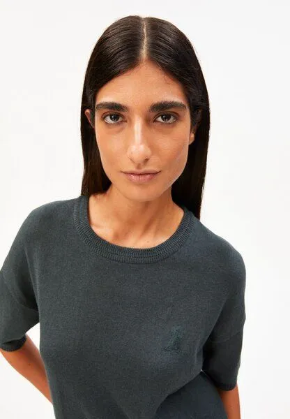 ARMEDANGELS ARMEDANGELS LINO BLEND Damen Strickshirt aus Leinen-Mix, Space steel, – Produktbild 3 von 4