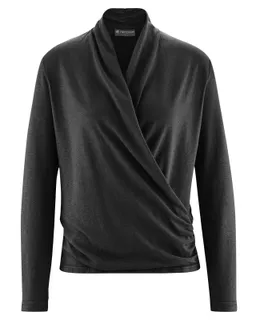HempAge Hempage Damen vegan Langärmliges Oberteil Schick Schwarz – Produktbild 1 von 1
