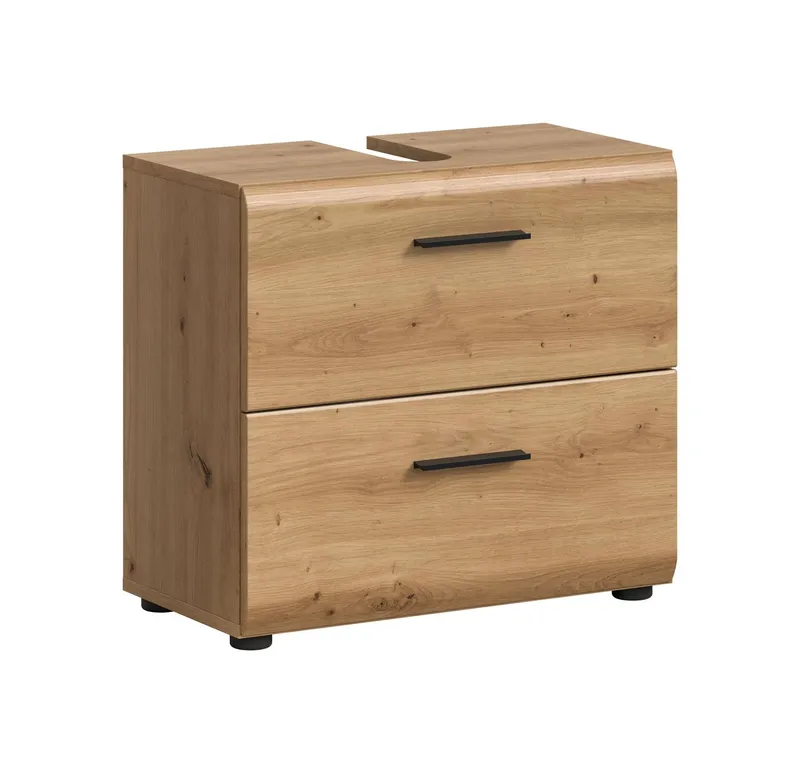 furnling Waschbeckenunterschrank Ivy Artisan Oak, 2 Schubladen, kratzfeste Eiche Optik Oberfläche, Beige, – Produktbild 2 von 3
