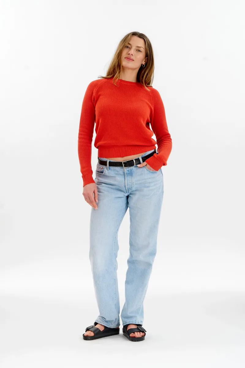 KOMODO KOMODO Damen vegan Pullover Damen Nebelrot, Rot, – Produktbild 1 von 2