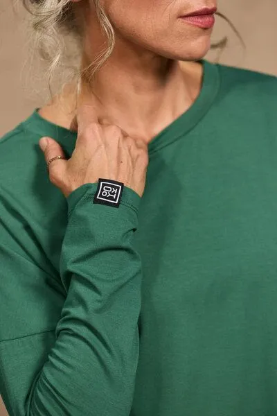 KOKOworld KOKOworld Longsleeve-Bluse Seki aus EcoVero-Viskose, Jade (grün), – Produktbild 3 von 4