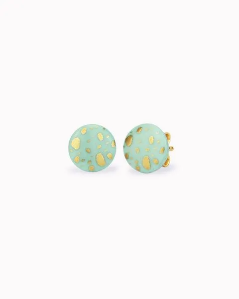 lille mus lille mus Porzellan-Ohrstecker Terrazzo, Mint, – Produktbild 2 von 2