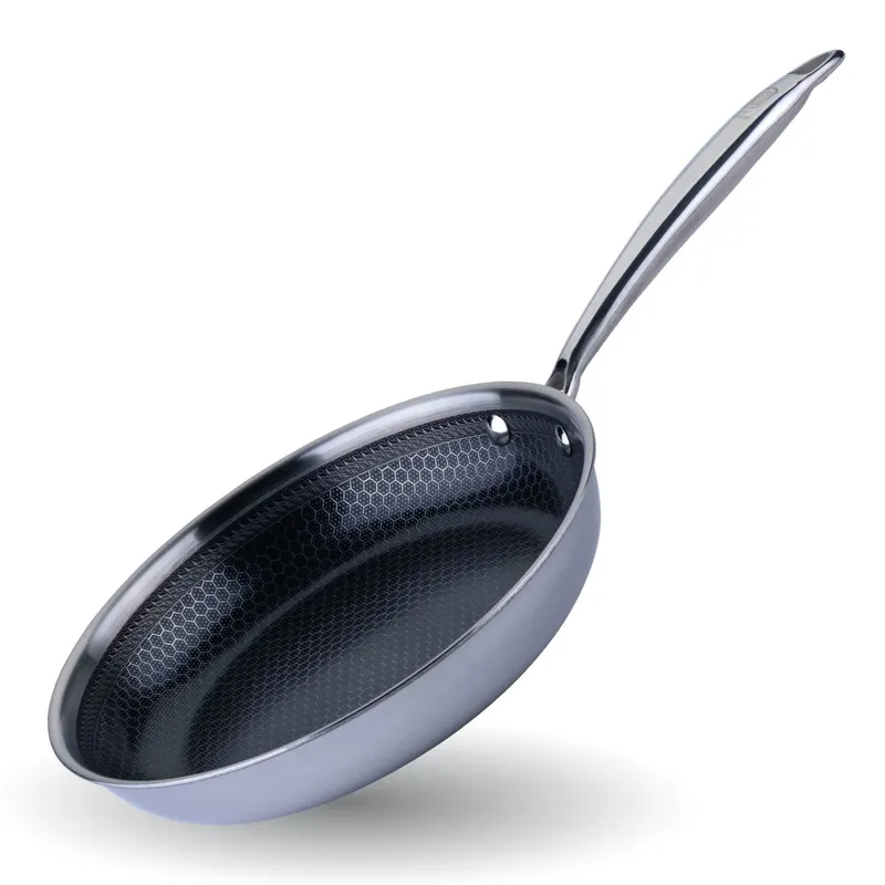 Chefkoch trifft Fackelmann Chefkoch trifft Fackelmann Bratpfanne Kiel, Edelstahl, antihaft, Wabenboden, Ø24cm – Produktbild 1 von 3