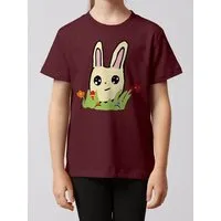 watabout kids watabout.kids T-Shirt Kinder Osterhase mit Blumen, Burgundy, – Produktbild 1 von 1