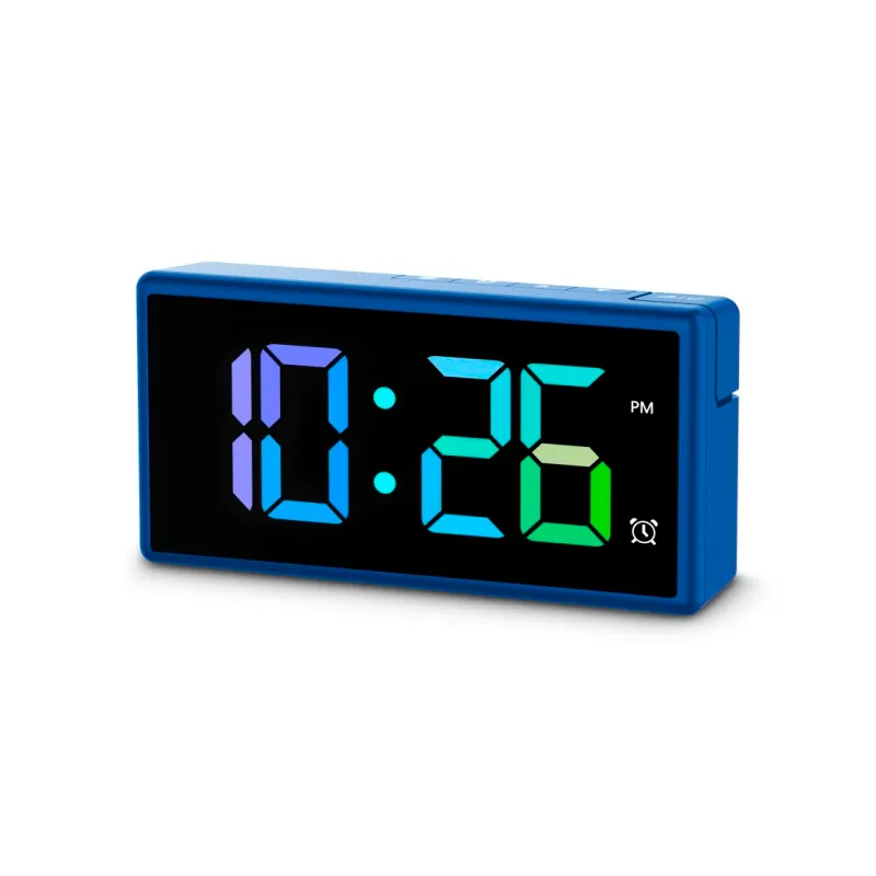 Hama Hama Digitaler Wecker "Ibiza", Multicolor-Display, mit USB-Ladefunktion, Blau, – Produktbild 3 von 4