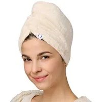 Qupro Qupro Spar-Set Turban-Handtuch & Scrunchies vegane Seide, Beige, – Produktbild 1 von 1