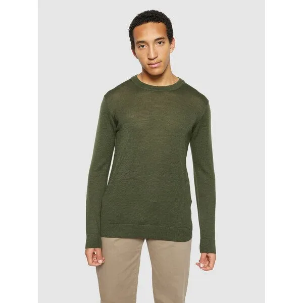 KnowledgeCotton Apparel KnowledgeCotton Apparel Regular merino knit crew neck - aus Merino-Wolle, Grün (forrest night), – Produktbild 1 von 3