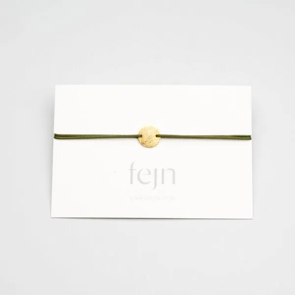fejn jewelry fejn jewelry Armband 'satin disc' mit farbigen Textilband, Gold, – Produktbild 4 von 8
