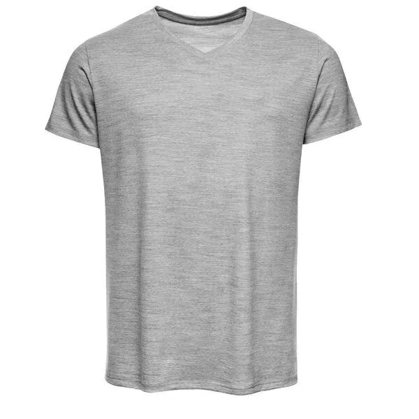 Kaipara - Merino Sportswear Kaipara - Merino Sportswear URBAN Merino Shirt Herren Regular V-Neck 200, Grau-melange, – Produktbild 1 von 2