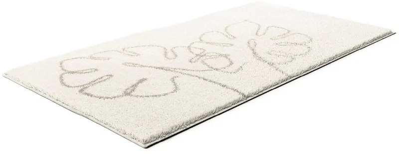 Grund Grund Badematte Levana, Höhe 20 mm, rutschhemmend beschichtet, fußbodenheizungsgeeignet, Polyacryl, rechteckig, Stilvolles Blattmotiv, 5 Jahre Garantie, Beige, – Produktbild 2 von 5
