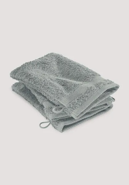 hessnatur hessnatur Waschhandschuh im 3er-Pack aus reiner Bio-Baumwolle, Salbei, – Produktbild 1 von 3