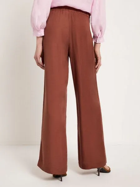 LANIUS LANIUS Hose mit weitem Bein aus TENCEL, Dark mocca, – Produktbild 2 von 4