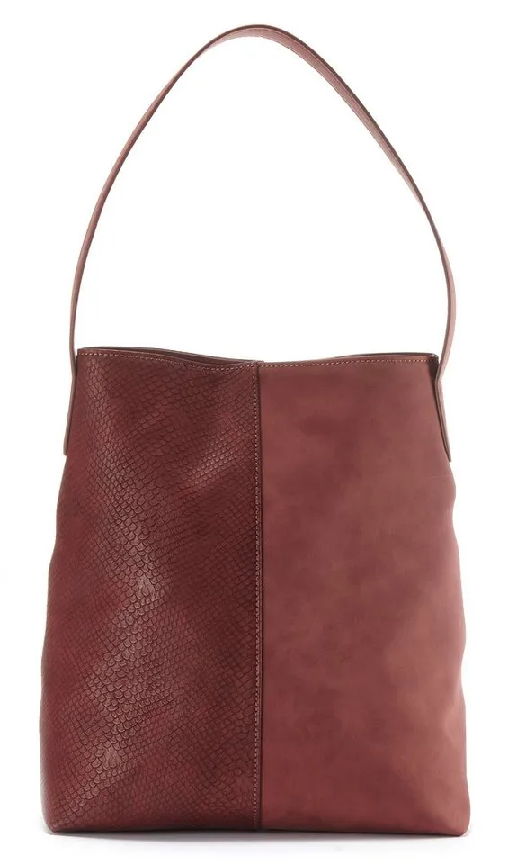 Vivance by Lascana Shopper Schultertasche, Handtasche, Einkaufstasche, Damentasche (2-tlg), mit kleiner herausnehmbarer Innentasche VEGAN, Rot, – Produktbild 3 von 5