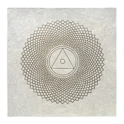 Veskor Cassiopeia Veskor Cassiopeia SAHASRĀRA Chakra-Meditations-Linoldruck | 40 × 40 cm | Gold auf Naturweiß – Produktbild 1 von 1