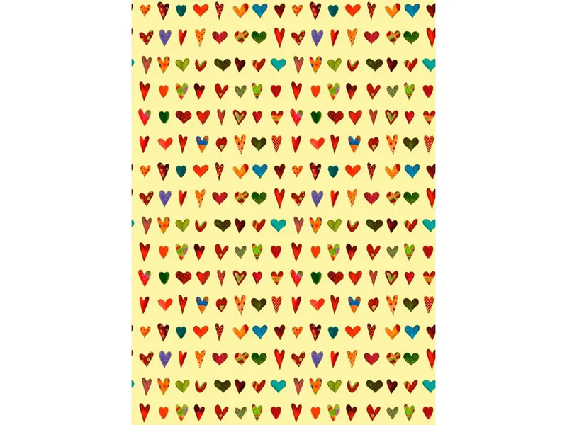 5 Bogen Recycling Geschenkpapier "Herzen" 50 x 70 cm, 80g/m² – Produktbild 1 von 1