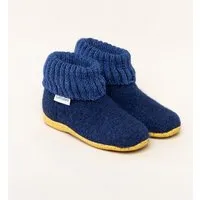 Gottstein Gottstein Kinder Hüttenschuh Alpine Boot RU - Aus reiner Bio-Schafwolle für Jungen & Mädchen mit Gummisohle - Hausschuh Made in Tirol, Dunkel-blau, – Produktbild 1 von 1