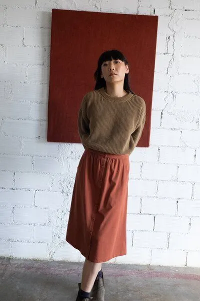 TIRALAHILACHA Tiralahilacha Galia midi skirt, Rot, – Produktbild 1 von 4