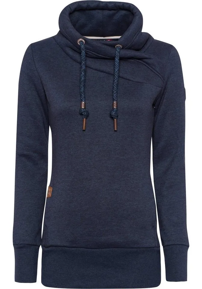 ragwear ragwear Sweater NESKA O mit asymetrischem Schalkragen, Blau, – Produktbild 3 von 4