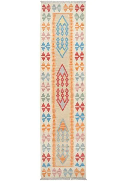 Rugtales Kelim Gashgai Rugtales aus Schurwolle, 63x244 cm, Beige, – Produktbild 3 von 4